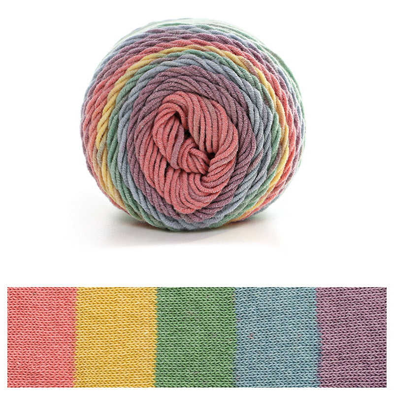 Rainbow Cotton Yarn Thread DIY Knitting Milk Cotton Yarn
