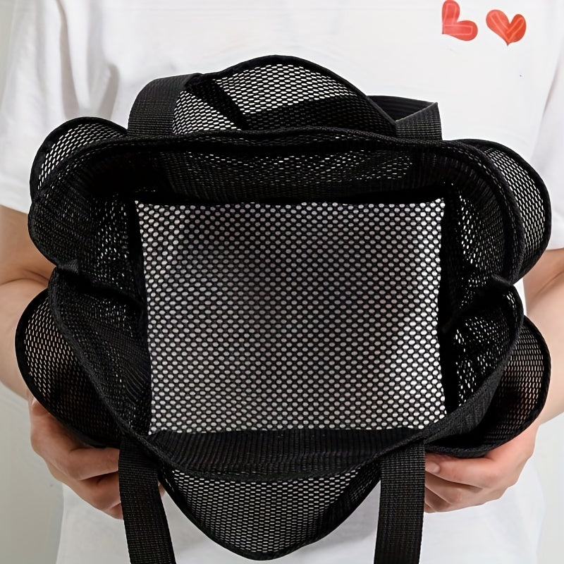 Large Capacity Mesh Beach Bag Multifunctional Foldable Handbag