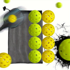 Professional High Elasticity Pickleball 12pcs with 40 Holes & Mesh Bag