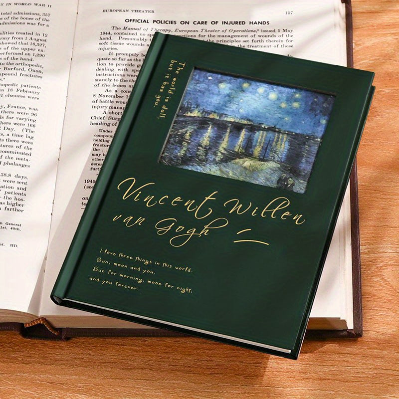 Retro Stripes Hardcover Notebook - World Famous Painting Cover