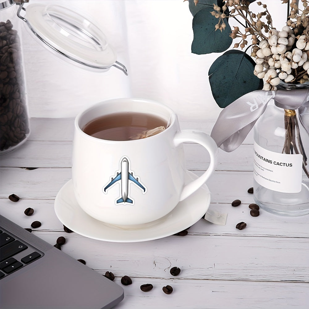 63pcs Cartoon Plane Vinyl Stickers Pack Waterproof for Water Bottle Laptop Phone