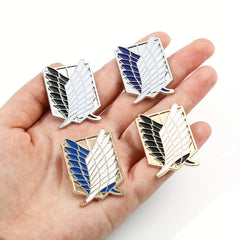 4pcs Shield Brooch Wing Cross Enamel Pin Metal Badge for Girls