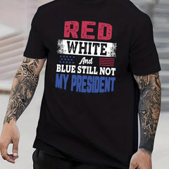 Retro Pattern Men's Graphic Crew Neck Tee for Summer