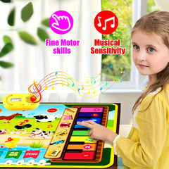 Musical Toys Piano Mat & Drum Set Music Floor Play Mat Educational Birthday Toys