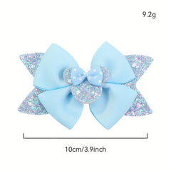 6pcs Glitter Bow Hair Clips for Baby Girls