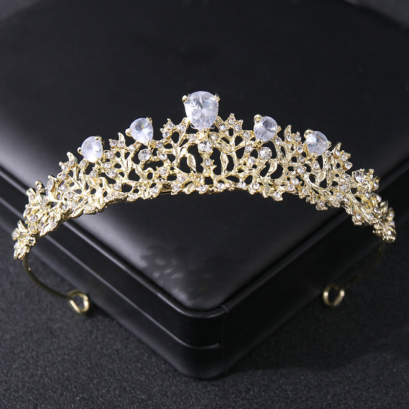 Golden Crystal Wedding Tiara Vintage Bridal Crown