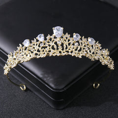 Golden Crystal Wedding Tiara Vintage Bridal Crown