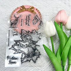 Winter Elk Clear Stamp for Scrapbooking DIY Card Making