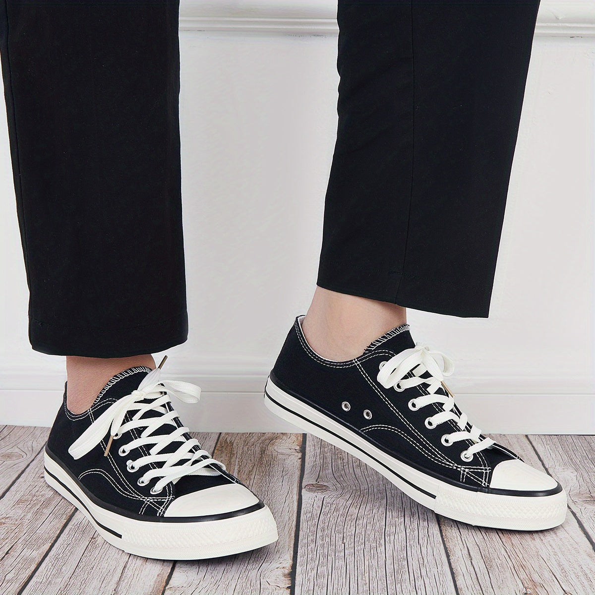 Men's Canvas Lace-up Shoes Non-slip Casual Flats