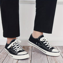 Men's Canvas Lace-up Shoes Non-slip Casual Flats