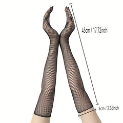 Women's Long Fishnet Gloves Lace Sexy Fingerless Party Gloves