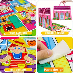 Flannel Board 35pcs Double Sided Dress Up Toy Storytelling Puzzle Learning Set