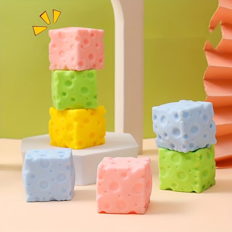 Cheese Decompression Toy Colorful Squeeze Relax Office Use