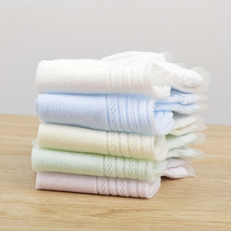 5 Pairs Breathable Princess Short Socks for Girls