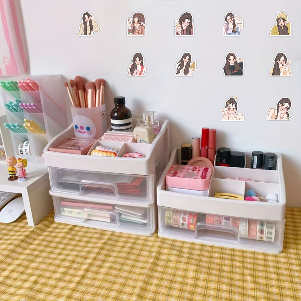 60pcs Beauty Selfie Graffiti Stickers Laptop Helmet Decor Waterproof