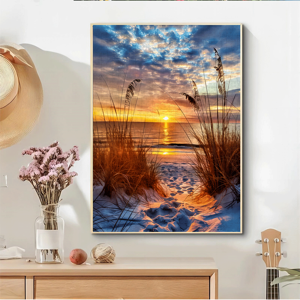 1000pcs Beach Sunset Jigsaw Puzzle Challenging DIY Brain Teaser