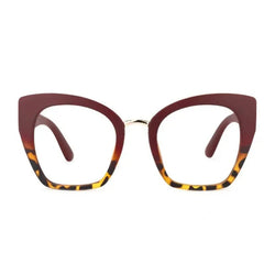 Cat Eye Glasses Clear Lens Women Men's Light Blocking Large Frame Optical Unisex