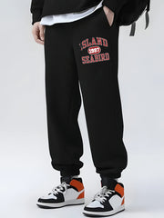 Men Letter Graphic Print Drawstring Joggers Sweatpants