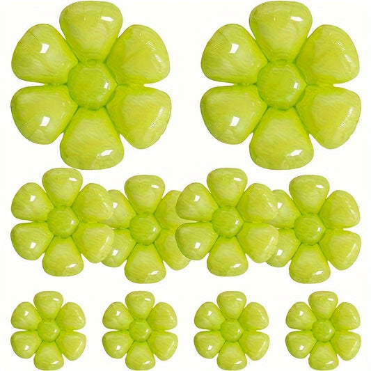 10pcs Green Flower Balloons Large Daisy Balloons Graduation Party Decor