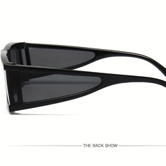 Square Frame Sunglasses Minimalist Flat Top Punk Eyewear UV Blocking