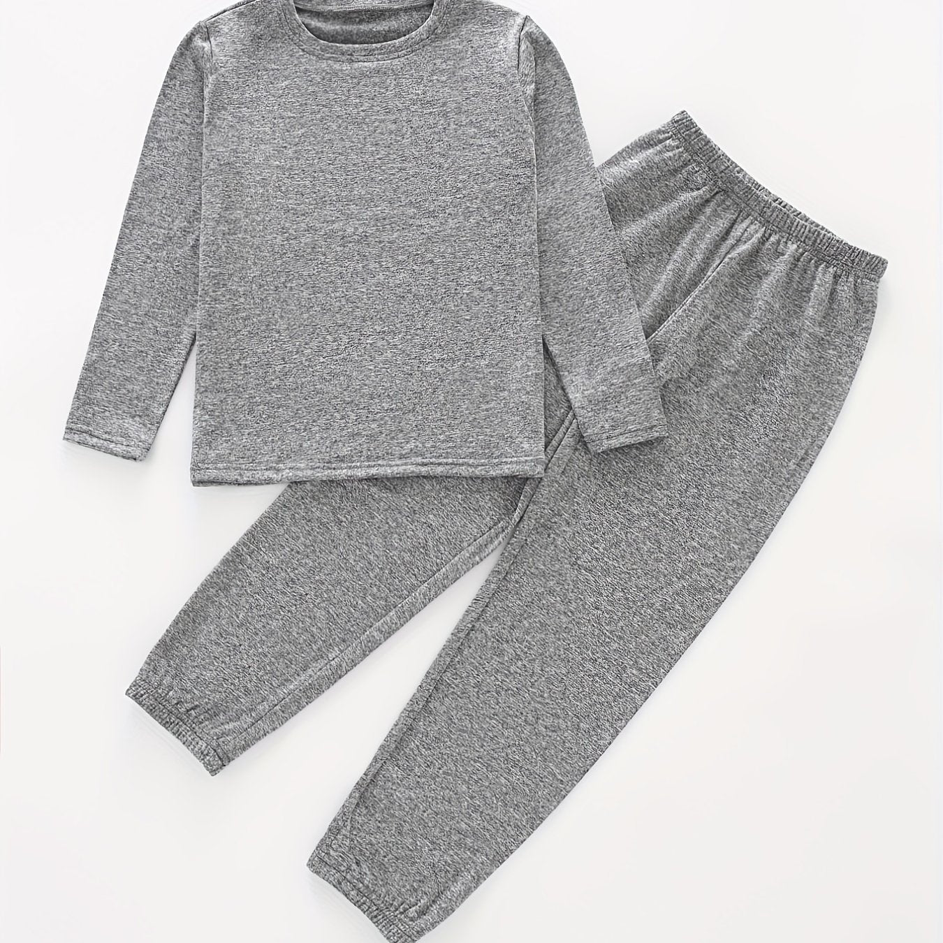 Boys 2pcs Pajamas Long Sleeve Top & Pants Grey Set Kids Clothes