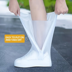 Waterproof Calf High Rain Shoe Cover Non-slip Reusable Thickened
