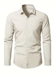 Men's Classic Long Sleeve Shirt Button Up Semi-Formal Casual Business Wear