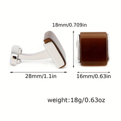 Cat Eye Stone Square Men's Dress Shirt Cufflinks