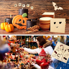10Pcs Unfinished Wooden Pieces 10x10cm for Handicrafts DIY Coasters Home Decor