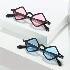 Geometric Frame Sunglasses Tinted Lens Rivet Eyewear