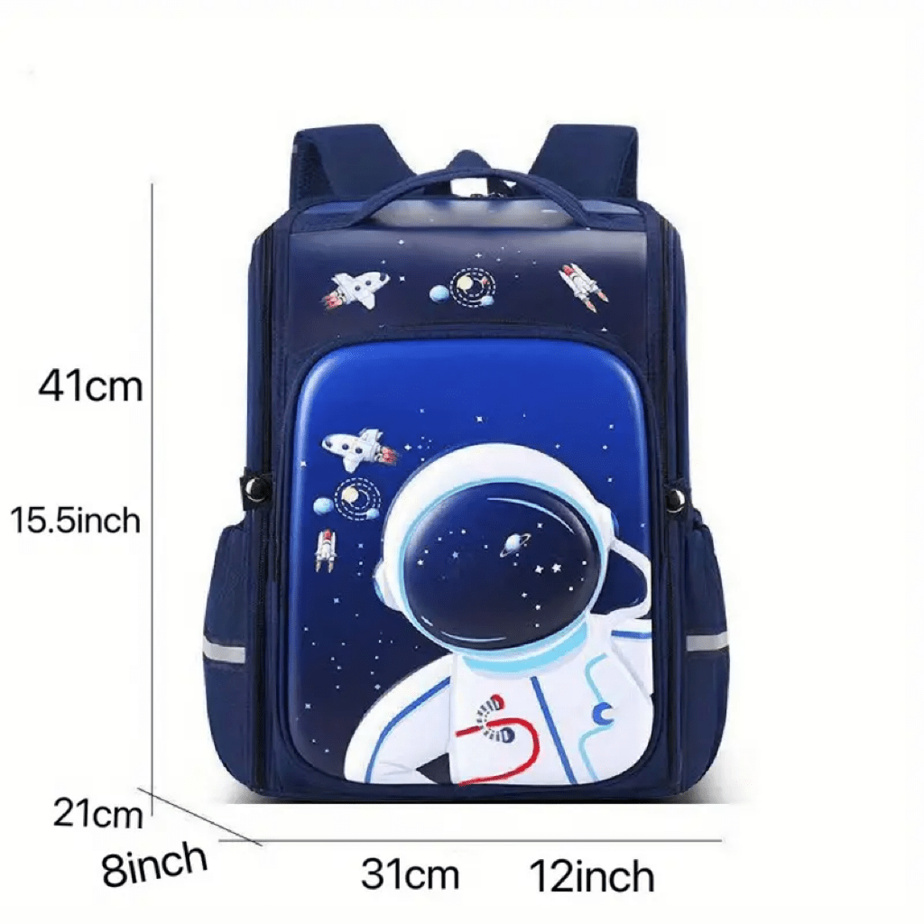 Kids Cartoon Waterproof Backpack, Spine Protection Schoolbag