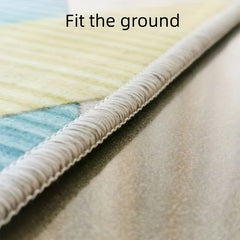 Geometric Pattern Retro Style Area Rug Washable Non-slip