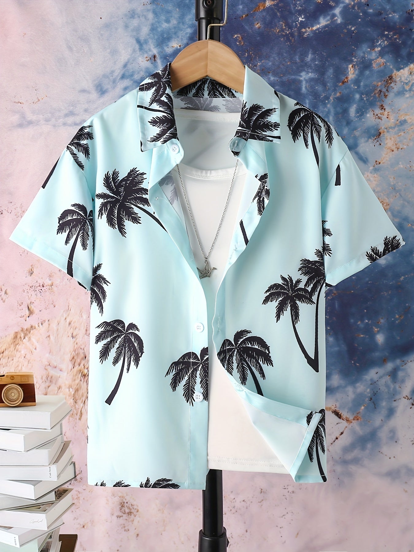 Boys Coconut Trees Shirt Short Sleeves