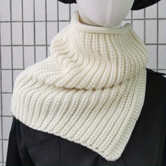 Vintage Knitted Scarf Elastic Neck Gaiter Casual Warm Infinity Scarf