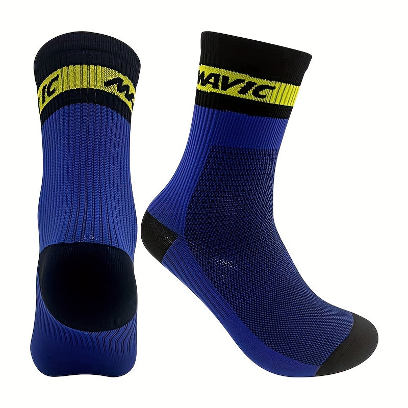Mid Calf Athletic Socks for Cycling Running Sweat Absorbing Breathable