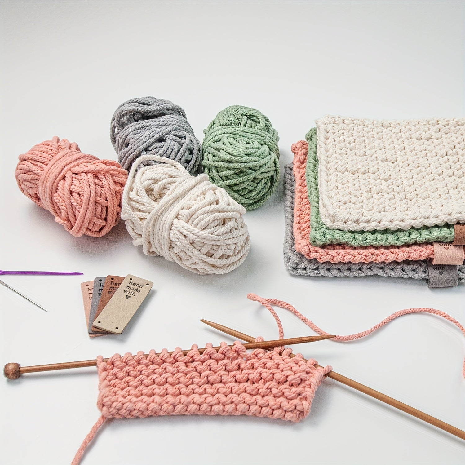 DIY Knitting Coasters Placemats Kit Yarn Set