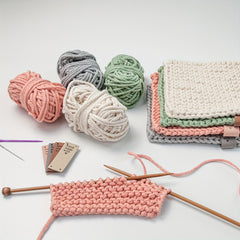 DIY Knitting Coasters Placemats Kit Yarn Set