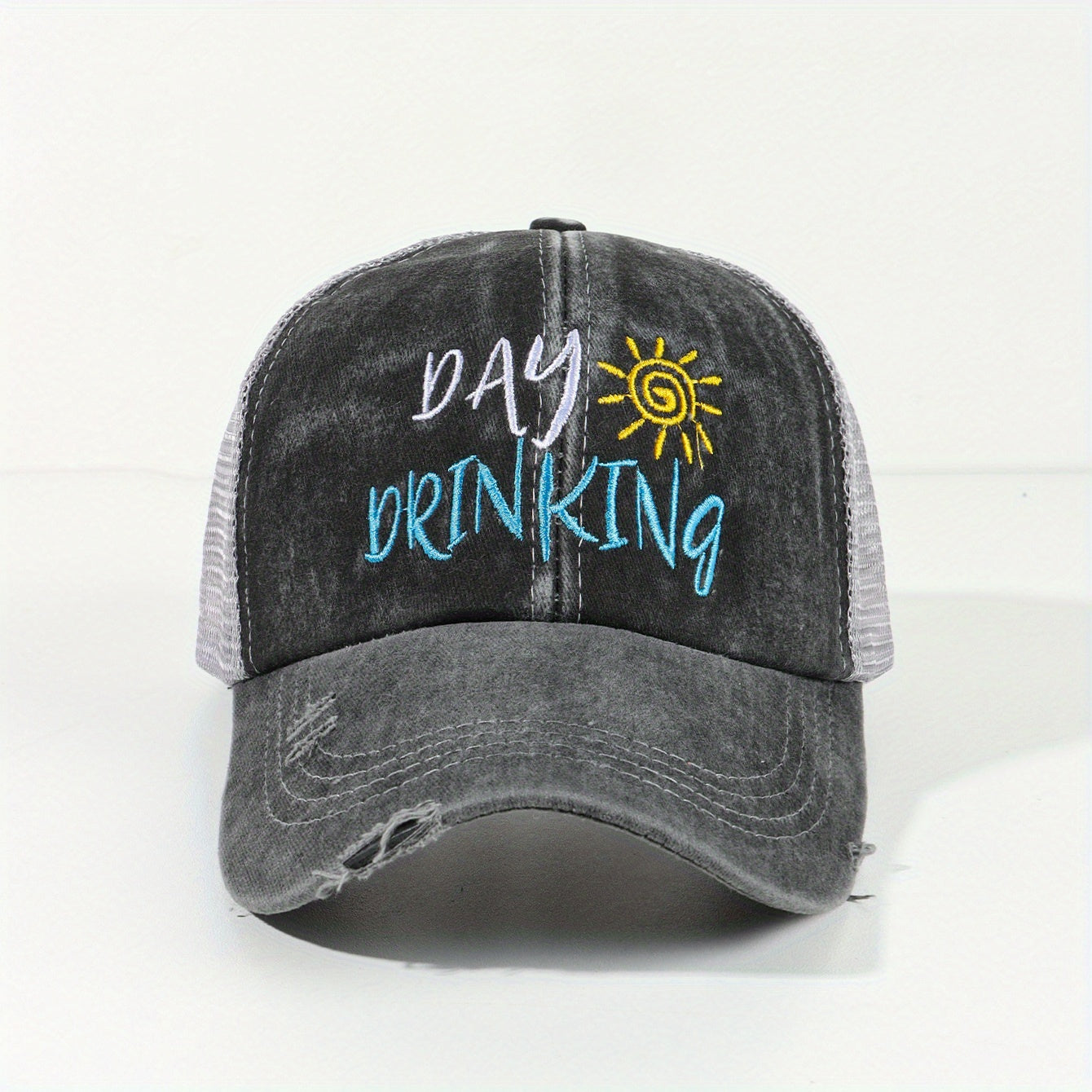 Distressed Ponytail Baseball Cap for Women