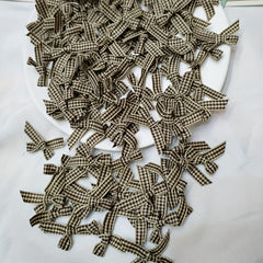 Pack Of 10 DIY Plaid Handknotted Mini Bow Ribbon