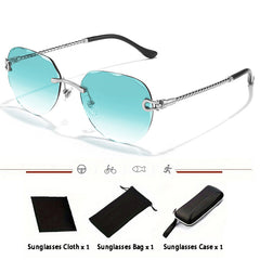 Vintage Frameless Pilot Zinc Alloy Sunglasses