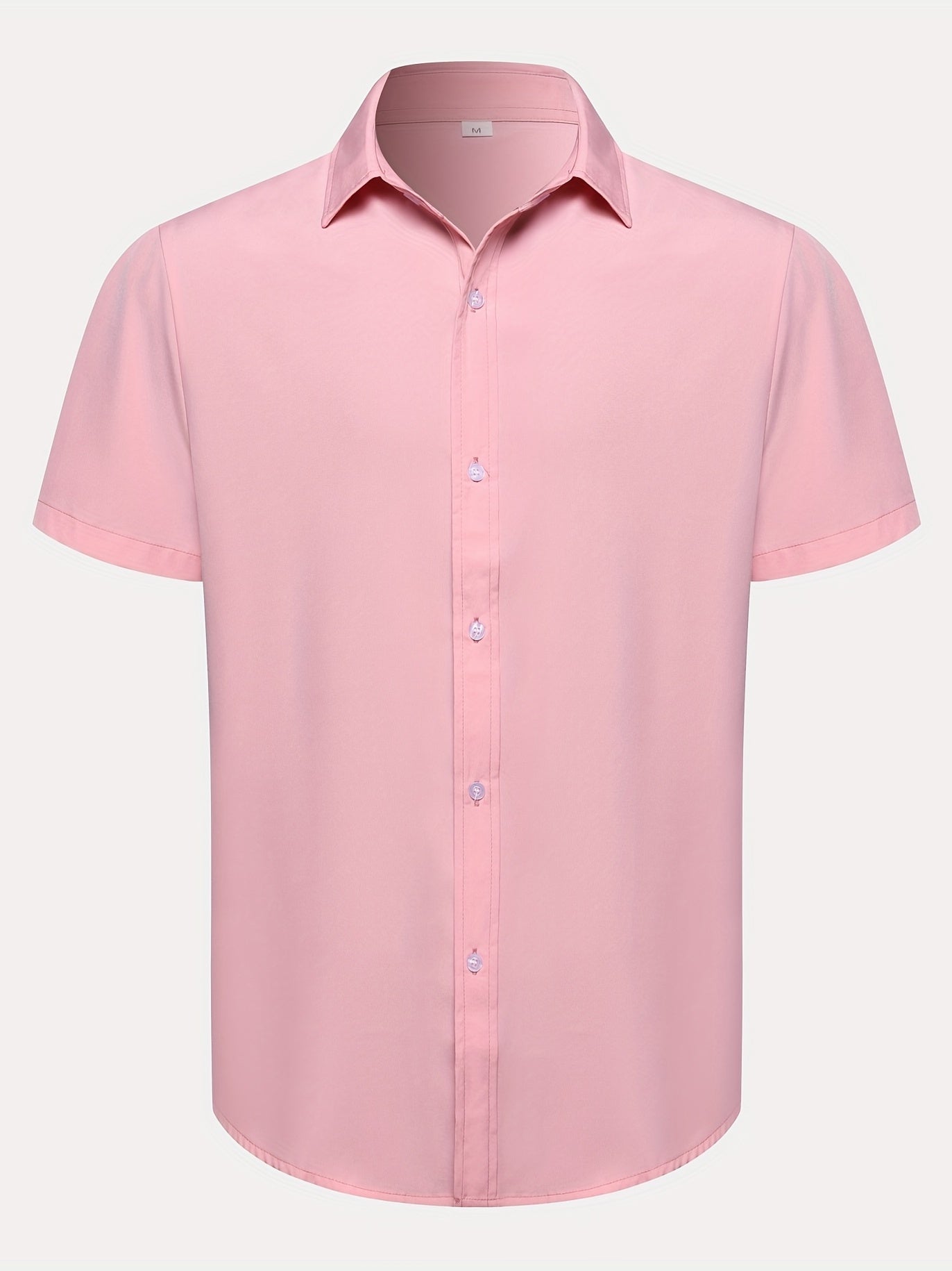 Men's Casual Solid Short Sleeve Shirt for Summer Vacation Resort