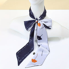 Ginkgo Leaf Balloon Print Neckerchief Casual Skinny Scarf