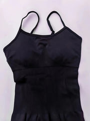 Tummy Control Yoga Jumpsuit Spaghetti Straps Butt Lifting Bodysuit
