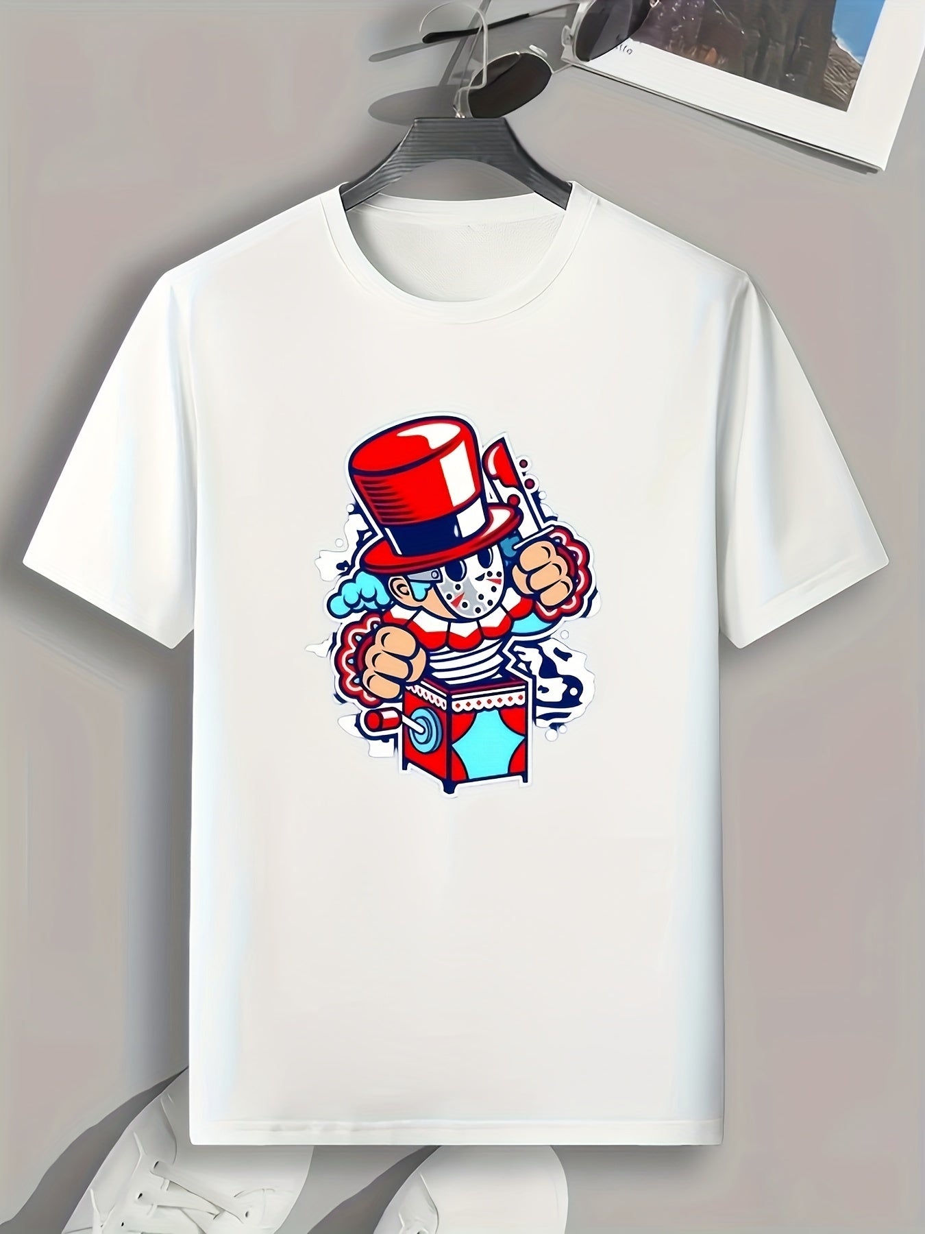Magic Box Pattern Print Men's Comfy Sports T shirt Graphic Tee