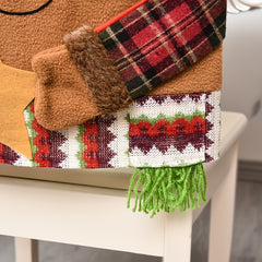 Christmas Chair Cover Stool Cover Santa Claus Snowman Elk Plush Fabric