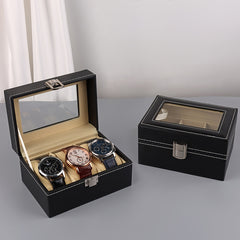 3 Slots Watch Collector With PU Leather