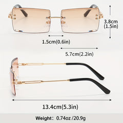 Men's Square Rimless Sunglasses UV Protection for Sports