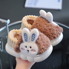 Girls' Cartoon Rabbit Furry House Shoes Soft Non-Slip Indoor Winter Shoes
