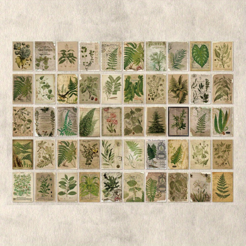 100pcs Retro Plants Flower Decoration Collage Journal