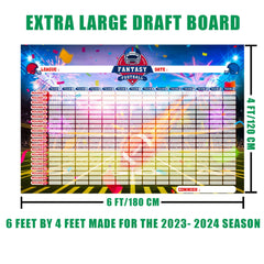 Fantasy Football Draft Board Kit 637 Player Stickers 14 Teams 20 Rounds